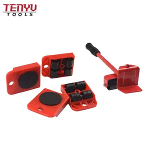 5Pcs Furniture Lifter Mover Tool Set Convenient Moving Tools for Heavy Furniture Roller Lifting Moving Heavy Objects