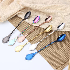 Cuillère <span class=keywords><strong>palais</strong></span> en acier inoxydable 304, cuillère à thé et <span class=keywords><strong>glaces</strong></span>, pour un Design créatif, style rétro Long manche, cuillère à café, pour les restaurants d'hôtel - Product Image 1