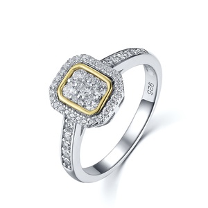 Anillo de racimo de cojín Sparure Vintage para mujer, joyería de oro de <span class=keywords><strong>9CT</strong></span>, plata 925 - Product Image 1