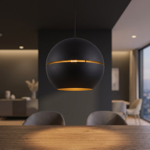 Suspension ronde en métal personnalisée en laiton AK en noir fini pour décor de café/décor de salon - Product Image 2