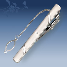 Pinces à cravate en argent de haute qualité hommes avec chaîne barrettes de mariage métal pour hommes accessoires - Product Image 5