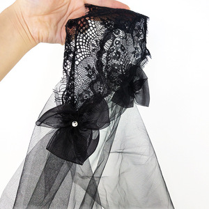 Nouveaux chapeaux d'église unisexes en velours rayé noir OEM pour adultes, pêche, mariée, fête, voile long, mode hiver - Product Image 3