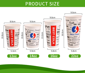 Vaso de Papel Desechable de 12 oz Personalizado con Doble Revestimiento para Bebidas Frías, <span class=keywords><strong>Pepsi</strong></span> Cola, con Tapas Recicladas para Cappuccino, Té con Leche, Cola, Café - Product Image 6
