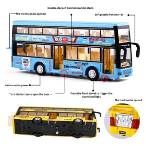 Aleación a escala 1:50, modelo fundido a presión, autobús de dos pisos, juguete de fricción de retroceso para Unisex a partir de <span class=keywords><strong>14</strong></span> años - Product Image 2