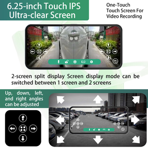 Màn hình cảm ứng LCD 6,25 inch 1080P Hệ thống giám sát đỗ xe Gương chiếu hậu điện tử Hỗ trợ điểm mù Camera ghi hình trái/phải - Product Image 2