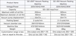 เครื่องซีลสูญญากาศแบบตั้งโต๊ะอัตโนมัติ รุ่น DZ-250T สำหรับบรรจุภัณฑ์อาหาร เช่น ปลา เนื้อสัตว์ ชีส ด้วยฟิล์ม/ถุง - Product Image 2