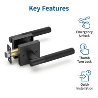 Poignée de porte intérieure robuste disponible en version intimité/ Passage pour maison, bureau, appartement