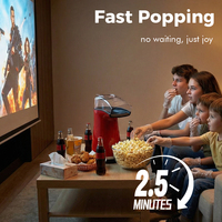 Machine à Popcorn à Air Chaud de Comptoir 1100W Sans Huile, Capacité 100g, Cycle Rapide, Idéale pour la Vente au Détail