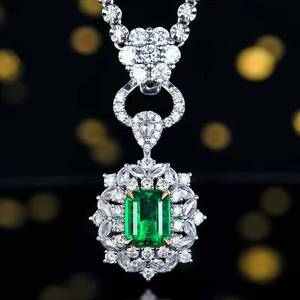 Emerald Halo Engagement <b>Ring</b>,18K Gold 1.35ct Rectangular Natural Emerald Inlaid 60 Pcs White <b>Diamonds</b> Fine Jewelry - Product Image 6