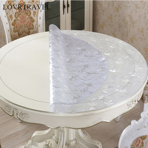 Nappe ronde transparente en PVC, imperméable, avec motif de cuisine, verre à l'huile, tissu doux, 1.0mm