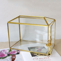 Porte-cartes en verre de mariage doré Décoration intérieure élégante