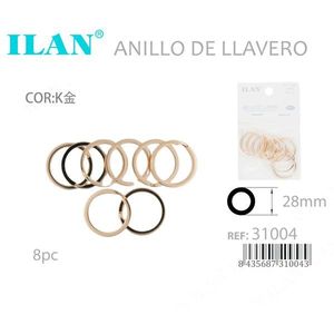 Portachiavi Ilan 28mm in Oro K, Set da 8 Pezzi per Portachiavi - Product Image 3