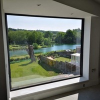 Ventanas de Aluminio Modernas y Económicas con Marco Fijo, Perfiles de Bajo Perfil con Recubrimiento en Polvo, Aislamiento Térmico, Personalizables para Villas