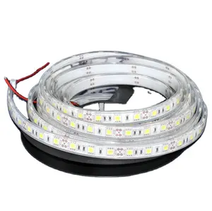 DC 12V IP65IP67防水SMD 5050 60led/m300ledホワイトウォームホワイトコールドホワイト単色RGBフレキシブルLEDライトストリップ