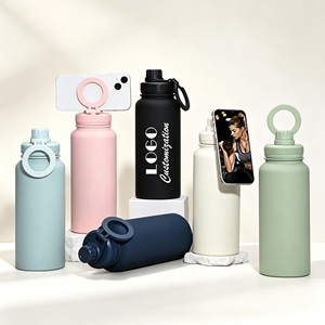 Custom Logo <b>Thermo</b> Magsafe Magnetic Stainless Steel Insulated 1L Gym Water <b>Bottle</b> Phone Holder 12-24 Hours Thermal Insulation - Product Image 1