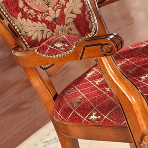 Ghế Ăn Tân Cổ Điển Với Tay Vịn Ghế Bành Lưng Cao Ghế Phòng Ăn Với Nhà Hàng Chân Gỗ - Product Image 2