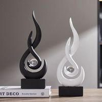 Statue de boule de cristal moderne 30x10cm, ornements de style minimaliste, décoration de la maison, objets de table
