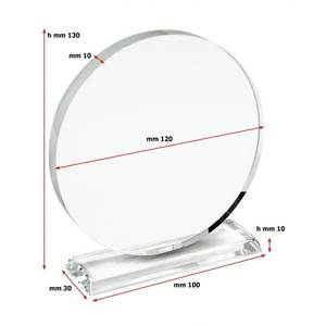 Placa de Premio de Cristal Redonda y Lisa de 120 mm - Product Image 2