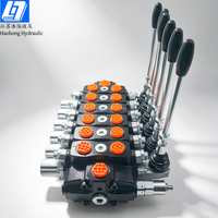 Katup Kontrol Arah Dua Arah Hidrolik Manual Haohong 90 Liter/menit 6 Spool 250bar Distributor Hidrolik