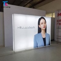 Boîte à lumière LED portable personnalisée, design pliable pop-up avec toile de fond en tissu tendu pour la publicité en salon professionnel