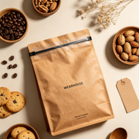Sacs d'emballage en papier kraft à fond carré, imprimés sur mesure, réutilisables, de qualité alimentaire, résistants à l'humidité, prix d'usine