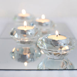 Hot Sale K9 High Quality Crystal Diamond Shape <strong>Tealight</strong> Candle <strong>Holder</strong> for Home and Wedding Decoration Gift Set - Product Image 6