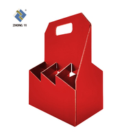 Caja de Cartón para 6 Botellas de Vino con Logotipo Personalizado, Portador de Botellas de Cerveza de Papel Corrugado con Asa Portátil y Económico