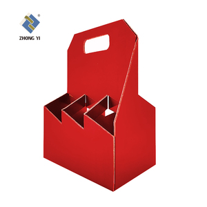 Custom Logo Karton 6 Pack Wijn Box Carrier Goedkope Draagbare Handvat Gegolfd Papier Verpakking 6 Fles Bier Carrier - Product Image 3