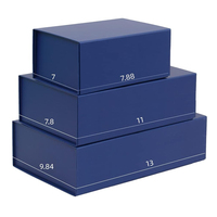 Boîtes cadeaux pliables magnétiques en carton bleu de luxe avec logo personnalisable pour vêtements, mariage, anniversaire, emballage de cadeaux