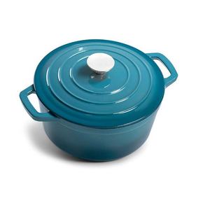 Four français en fonte personnalisable Pot à cocotte rond Revêtement émaillé pour soupe alimentaire/cuisson Couvercle en métal pour usage domestique - Product Image 1