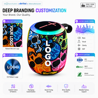 Altavoz Mini Impermeable IPX5 de 5w RGB, Bocina Redonda Portátil de Tela, Altavoz Inalámbrico para Exteriores, Altavoz OEM, Precio de Fábrica