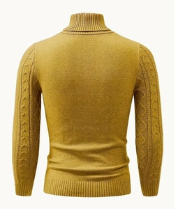เสื้อสเวตเตอร์ถักคอเต่าของผู้ชายเสื้อสเวตเตอร์คอเต่าผ้าคอตตอนแท้สำหรับผู้ชาย - Product Image 4