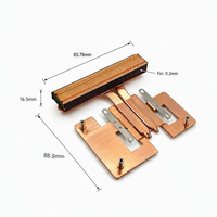 Refroidisseur de processeur MINI PC haute performance en cuivre pur, 2 caloducs, ailettes de 0,2 mm, 88,9x83,79x16,5 mm, dissipateur thermique personnalisé OEM ODM, MOQ 1 pièce