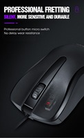 T-WOLF V12 ABS Mouse Optik USB Berkabel dengan Sensor Optik, Lampu LED, Senyap, Ergonomis untuk Bisnis dan Kantor, Cocok untuk Laptop, PC, dan Desktop