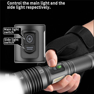 XHP70 + COB rosso luce bianca LED torcia elettrica tipo-C ricaricabile zoomabile torcia a led potente caccia torcia LED con Power Bank - Product Image 3