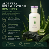 Gel de bain naturel à l'aloe vera, nettoyant corporel doux aux extraits végétaux pour une hydratation quotidienne