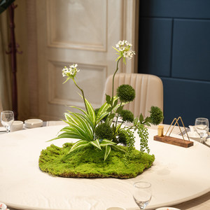 Arrangement floral artificiel sur base en mousse, centre de table rond, décoration florale en soie pour mariage, hôtel, table de salle à manger - Product Image 1