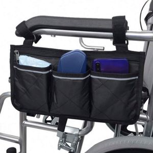 Bolsa de Almacenamiento Lateral para Silla de Ruedas con Reposabrazos, Tira Reflectante, Bolsa Colgante para Silla de Ruedas - Product Image 1