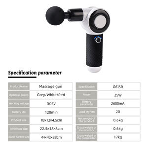 Pistola masajeadora muscular de fascia profunda inalámbrica recargable portátil Mini herramienta de masaje corporal de vibración de percusión reutilizable cómoda - Product Image 6