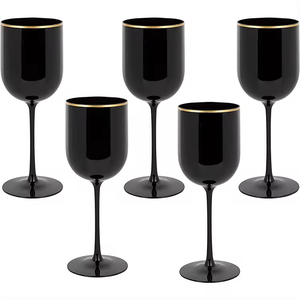 Nouveauté Flûtes à champagne en plastique de couleur blanche, noire et bleue de 16 oz et 18 oz pour Noël, Thanksgiving pour les barons de - Product Image 2