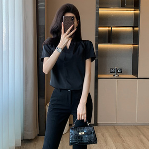 Women's High Waist Pencil Midi Skirt Stretch Elegant Bodycon Commuter Style Spring Black - Product Image 2