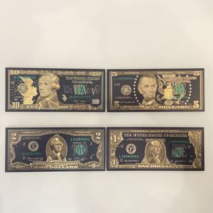 TCB Maßgefertigte Doppelseitige Metall 24K Vergoldete Dollar-Münze Replik für Banknotensammlung 1 2 5 10 20 50 100 Dollar - Product Image 4
