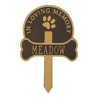 Plaque commémorative pour animaux de compagnie en bronze coulé, plaque personnalisée gravée avec le nom de l'animal, marqueur de sépulture pour animaux de compagnie en plein air, pour chien, chat