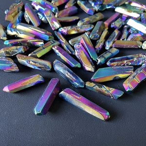 Bán buôn cầu vồng tự nhiên lớp phủ titan Hào Quang tinh thể thạch anh điểm cho thiền - Product Image 3
