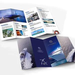 Impressão personalizada em cores de brochuras publicitárias, impressão de panfletos de navios turísticos, impressão de folhetos e menu de catálogo de livreto