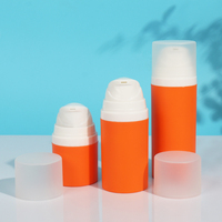 Flacon pompe sans air en PP orange 50ml 100ml 150ml, distributeur de sérum et lotion sous vide, emballage cosmétique coloré, OEM ODM, logo personnalisé