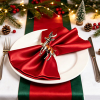 Ychonee – Nouveauté : Anneau de serviette de luxe en métal motif cerf marron pour Noël, idéal pour la décoration de table de fête et de mariage, accessoires de table.