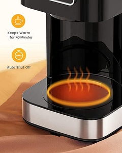 Commande à bouton doux au toucher 1,5 L avec affichage LED machine à café automatique cafetière goutte à goutte - Product Image 3