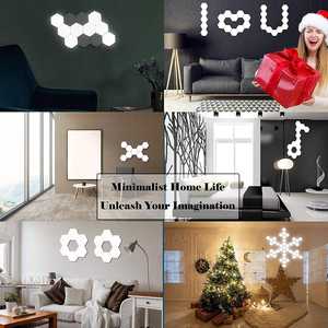 USA In-Stock White LED Night Light Removable Hexagonal Smart Home <b>Wall</b> <b>Lamp</b> with Quantum Modular Touch Hexagon Geometry Design - Product Image 5