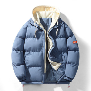 Chaqueta Casual de Invierno para <span class=keywords><strong>Hombre</strong></span>, <span class=keywords><strong>Juvenil</strong></span>, Cálida, con Capucha Gruesa, Cuello Alto Acolchado, Cierre de Cremallera, Servicio OEM - Product Image 4